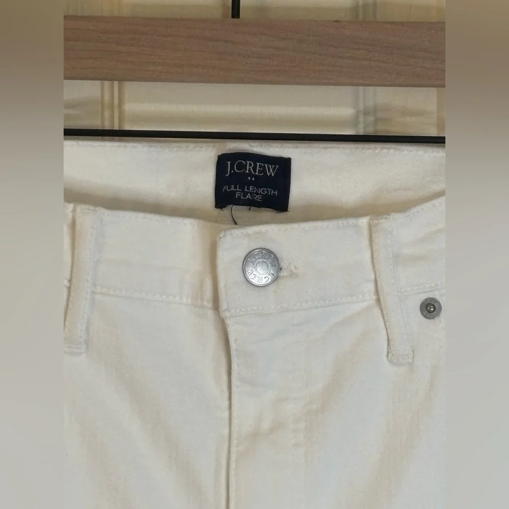 J.Crew White Flare Jeans – Full Length, Stretch Denim